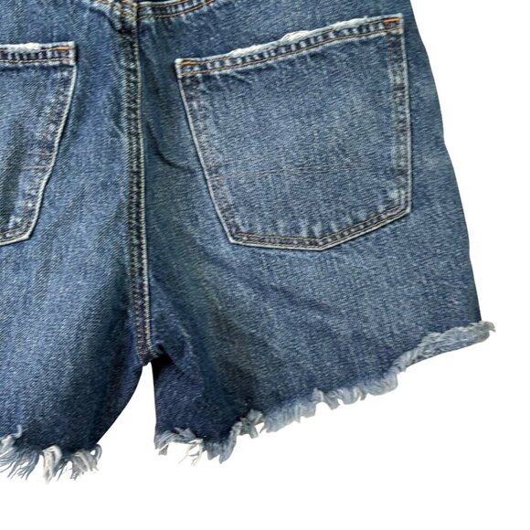 American Eagle Women's 90's Boyfriend Shorts Distressed Dark Wash Size 0 - Picture 10 of 14